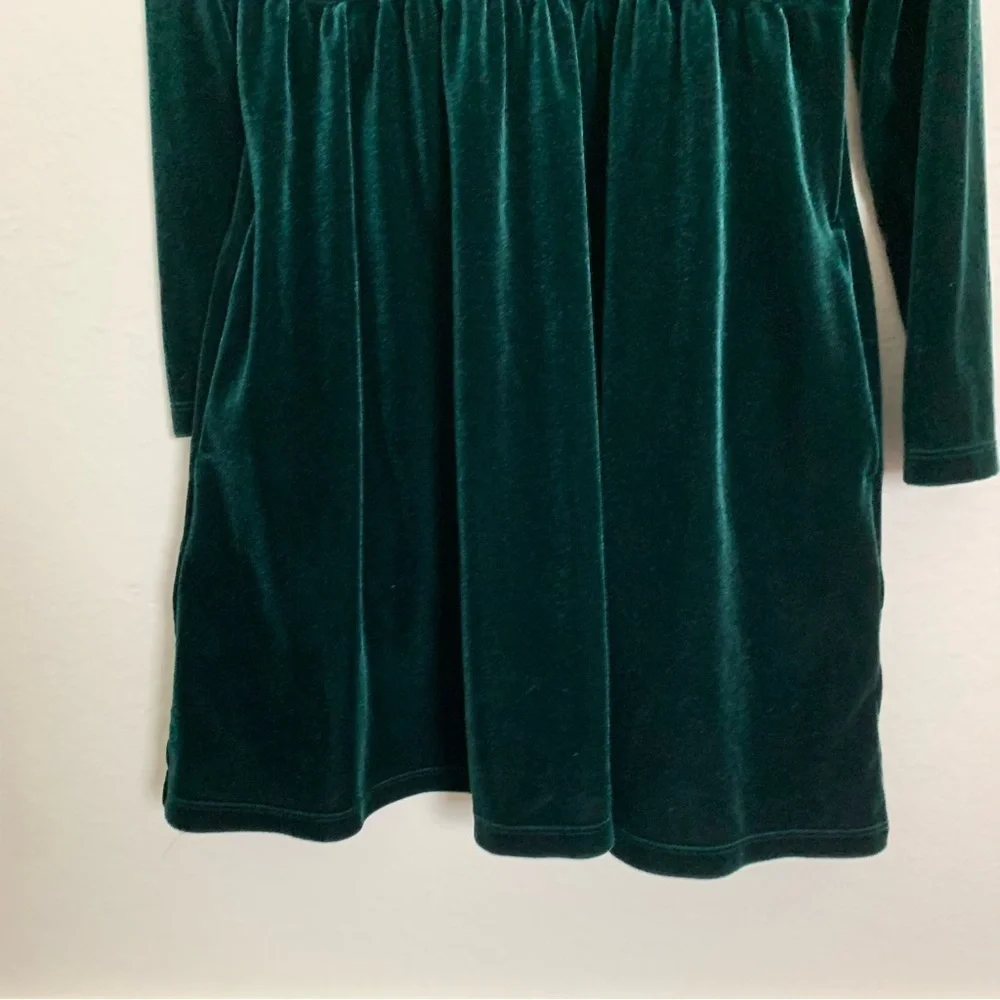 Old Navy Green Velour Long Sleeve Dress Holiday Girl’s S (6-7) Stretch